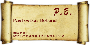 Pavlovics Botond névjegykártya