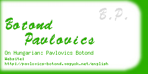 botond pavlovics business card